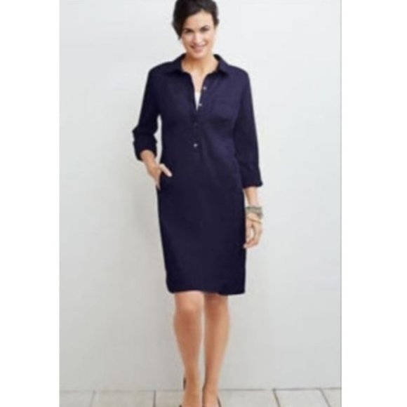 J. Jill live in chino navy midi dress - Picture 1 of 5